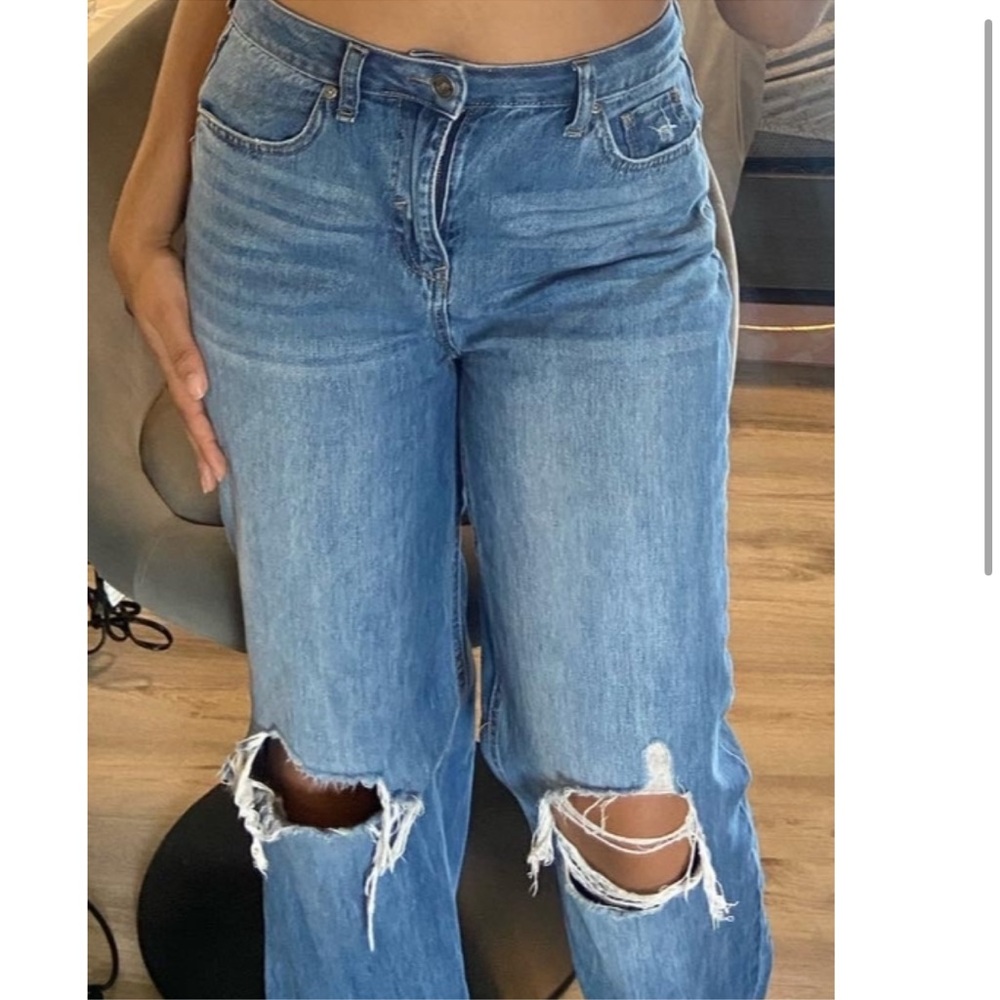 Blue highrise mom jeans